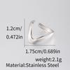 1Pcs Female Stainless Steel Open Ring, Geometric Ring, Exaggerated Accessory Ring