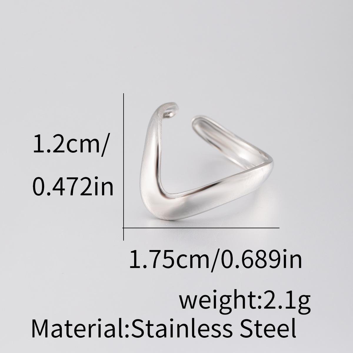 1Pcs Female stainless steel open ring, geometric ring, exaggerated accessory ring