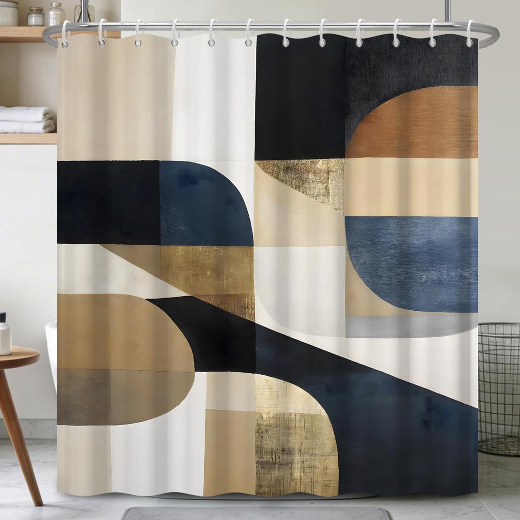 Boho Shower Curtain - Celestial Moon & Botanical Vine Print Waterproof Bathroom Curtain with Rust-Proof Hooks Included,Bohemian
