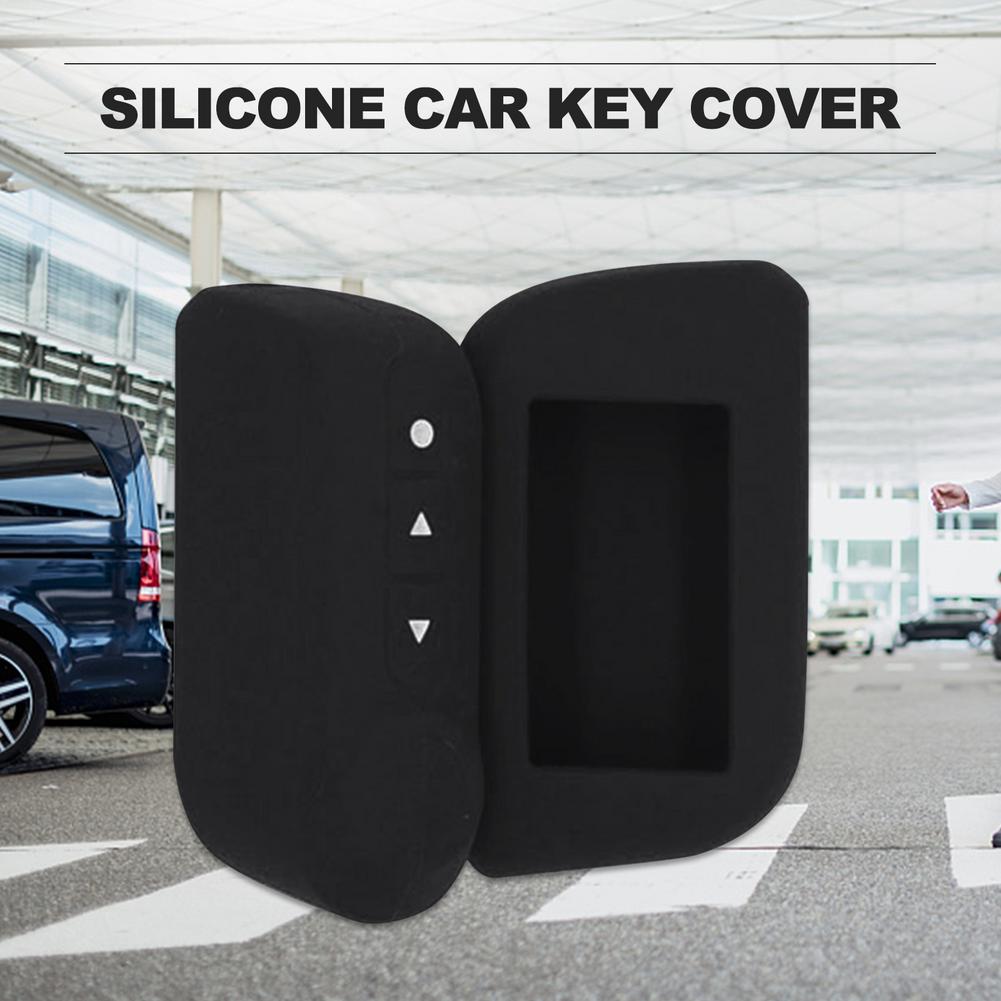 Car Key Case Silicone Black Red Blue Car Key Fob Case Cover Holder Shell For Starline A93/A63 Russian Version (1-pk)