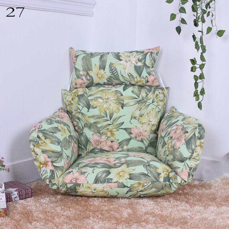 Hanging Swing Egg Chair Cushion Cover Patio Large Round Papasan Pad Detachable Garden Lounger Cushion Cover  (No Filling)