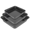 3 Pieces Cake Baking Pans Set Nonstick Square Baking Mold Pan Carbon Steel Brownie Lasagna Bread Pans Bakeware Accessories