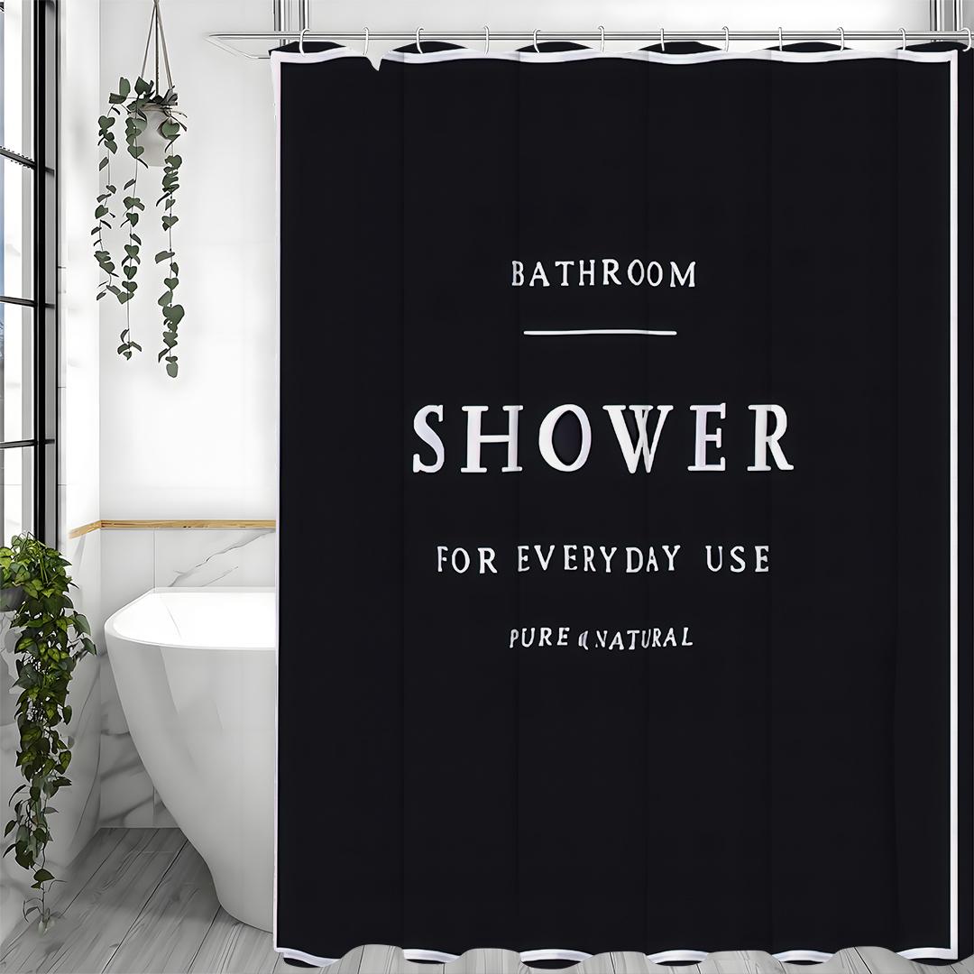 

Мінімалістична англійська біла чорна шторка для душу, декоративна шторка для ванної кімнати, водонепроникна шторка для душу з гачками 90*180cm