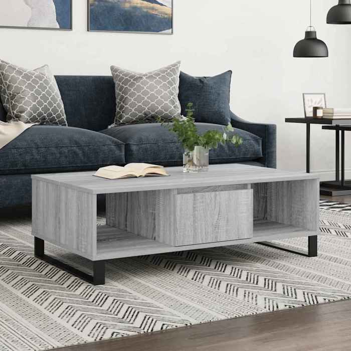 VidaXL Table basse sonoma gris 104x60x35 cm bois d'ingénierie 827098