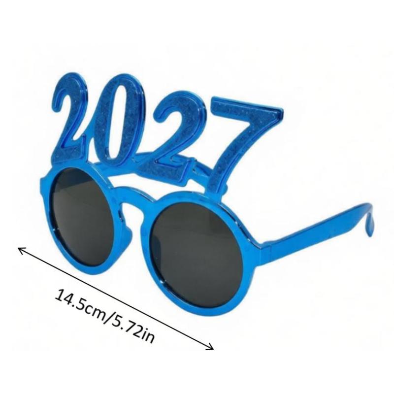 2027 Number Eyeglasses Happy New Year Glasses Diamond Glitter Sunglasses Cosplay Prop Xmas Party Decoration Funny Glasses
