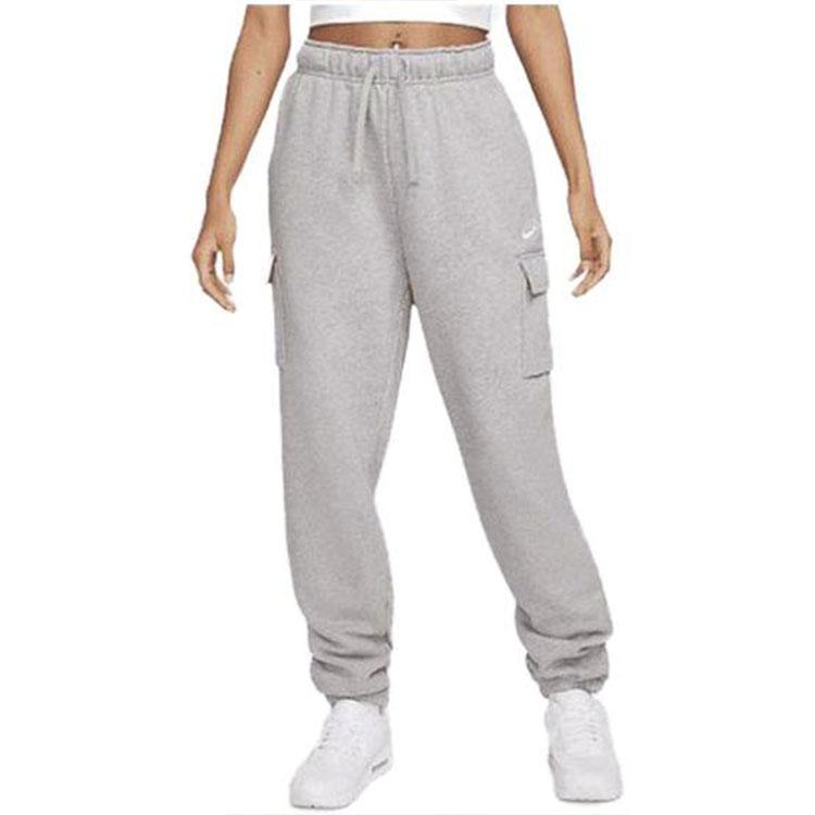 Nike Solid Color Logo Elastic Waist Loose Cuff Knit Sweatpants Women Bottoms Grey DQ5197-063