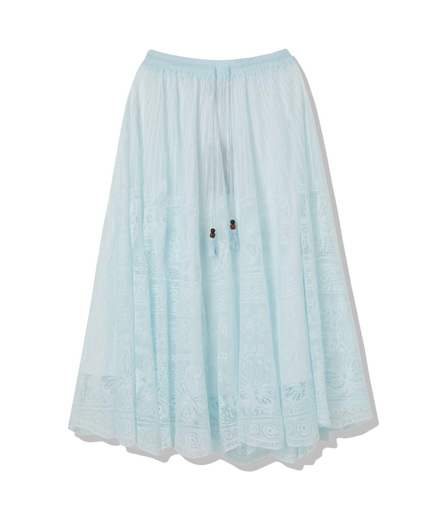PENFIELD Lace Flare Long Skirt Sky Blue_Fs1Ws17F