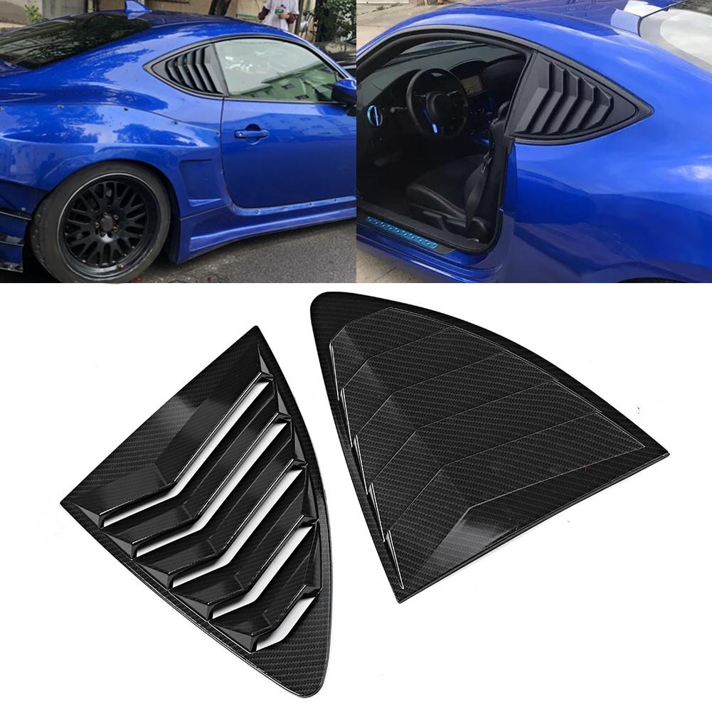 2pcs Rear Window Louvers Spoiler Carbon Fibre Texture Fit for Subaru BRZ 2013 2019