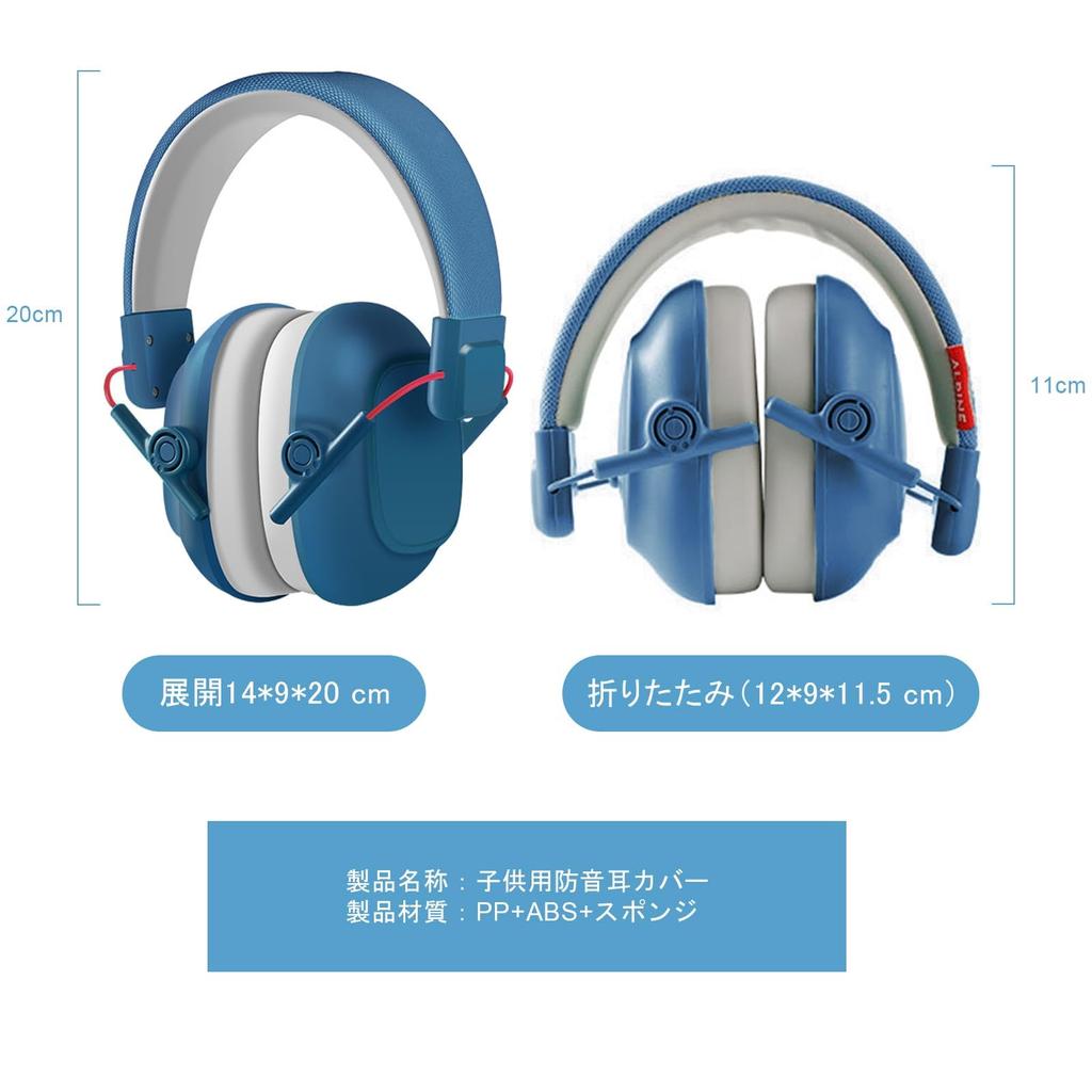 PLMQAZ Soundproof Earmuffs for 26db Soundproof for and Hearing Noise Reduction Children, Headphones, Foldable, Students, Sleep, Study, Relief, (Blue)