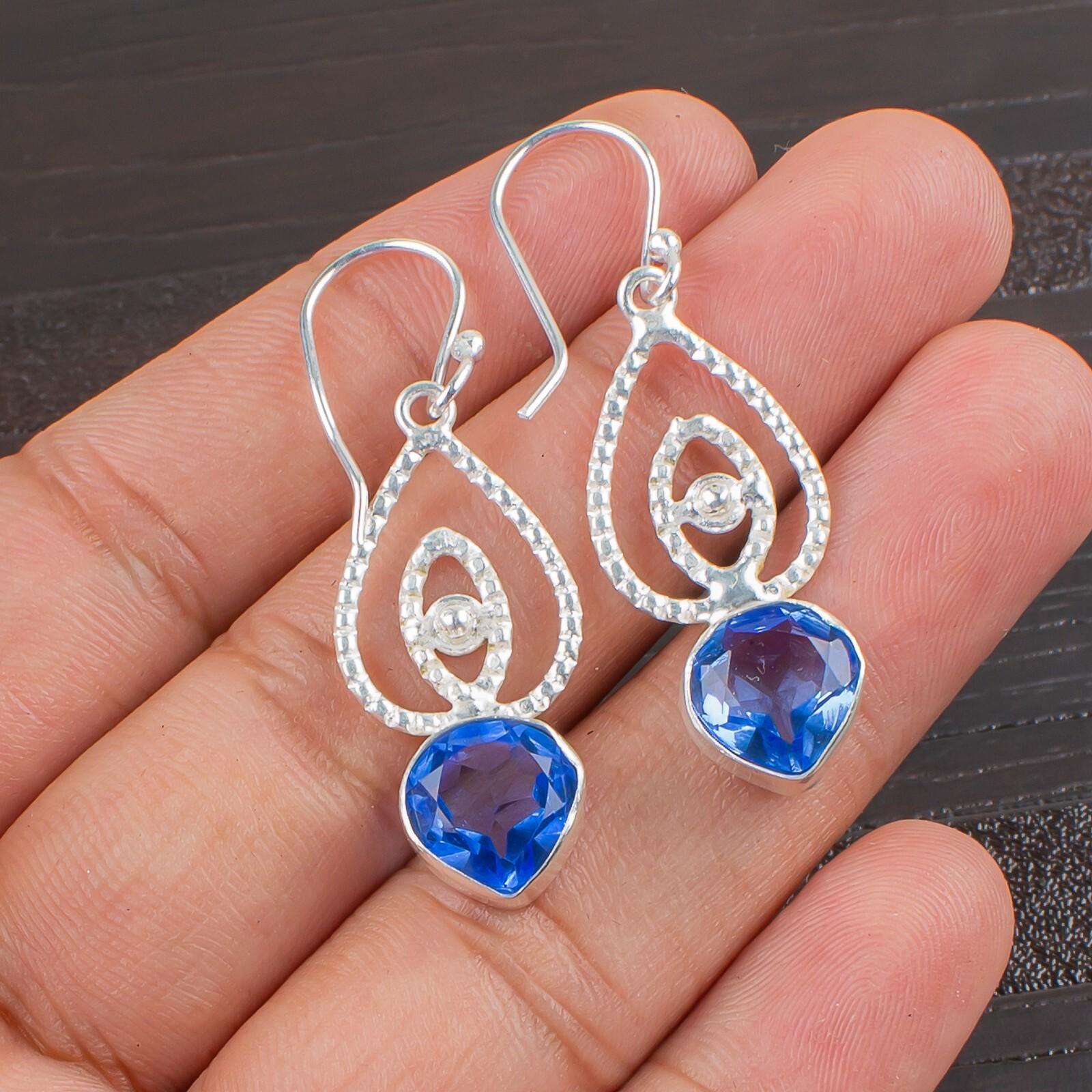 

Tanzanite Gemstone 925 Sterling Silver Jewelry Drop/Dangle Earrings 2.00 Gift EE-32-9