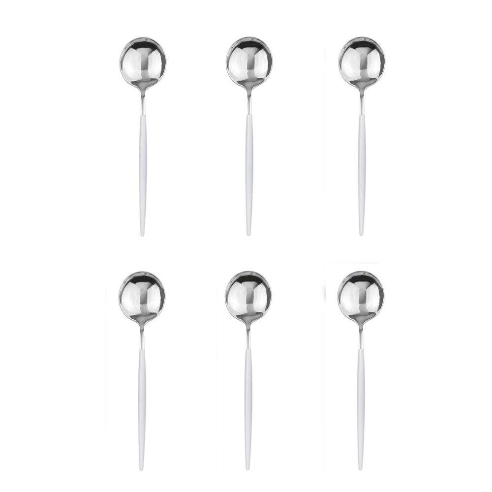 6st rostfritt stål kaffesked Dessertglass Barnskedar Polerad omrörande tesked Kökstillbehör Bestick