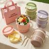 Microwave Safe 304 Stainless Steel Bento Box Thermal Lunch Box Portable Leakproof Insulated Kids Food Container Stackable