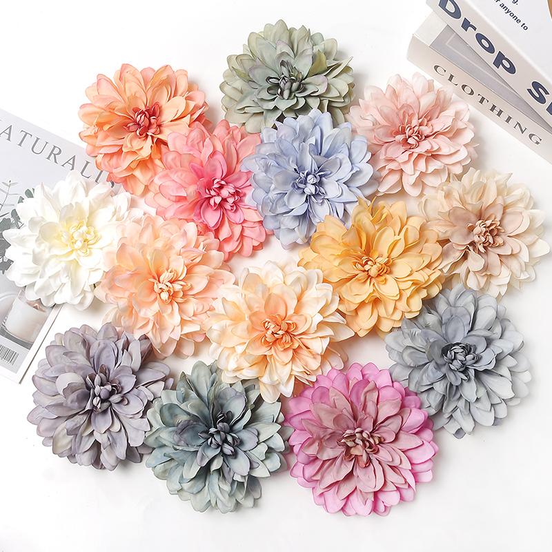 3Pcs Artificial Snowy Flower 11cm Silk Flower Head Home Decoration Wedding Decor DIY Bridal Chest Flower Party Accessories