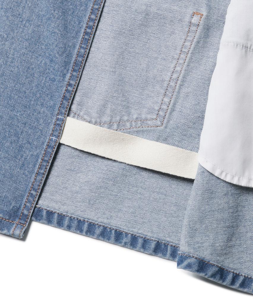Musinsa Standard Woman Women'S Denim Mini Wrap Skirt [Light Indigo]