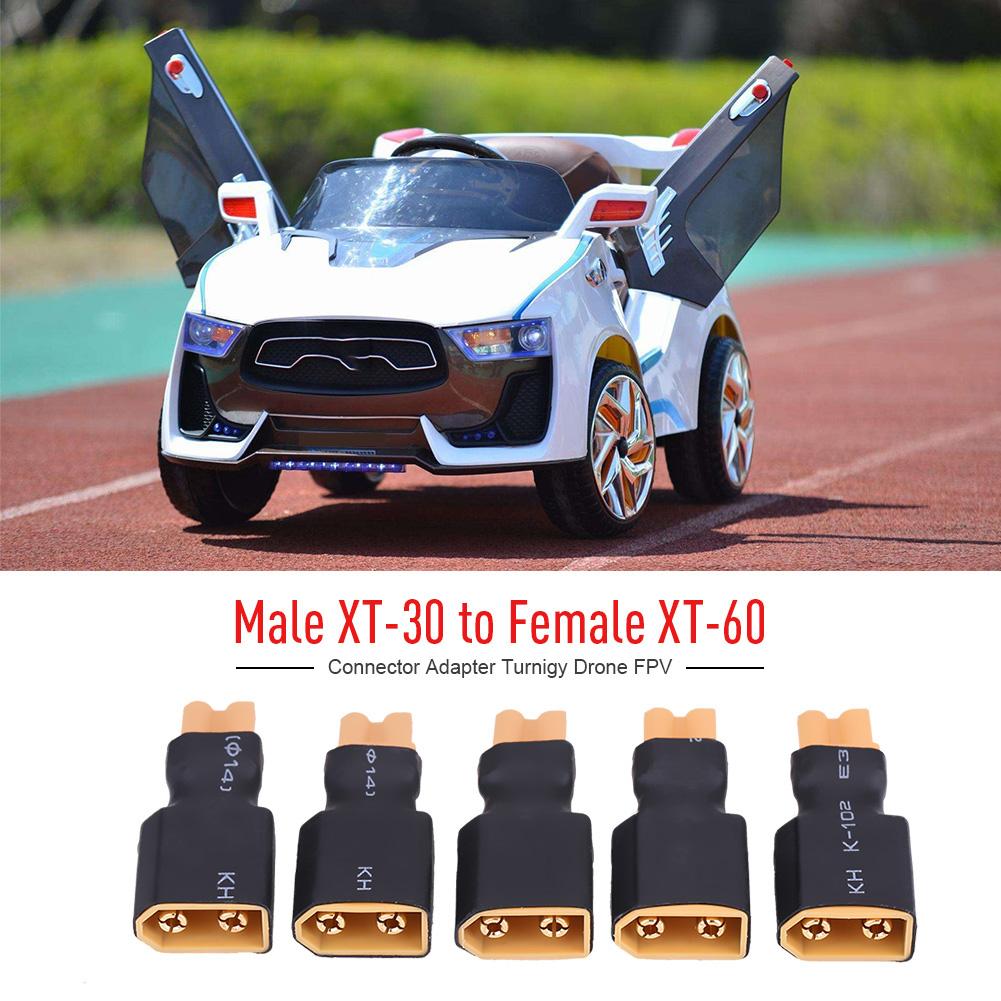 5pcsset RC Drone Connector Adapter Battery Converter Plug (XT30 Female to XT60 Male )