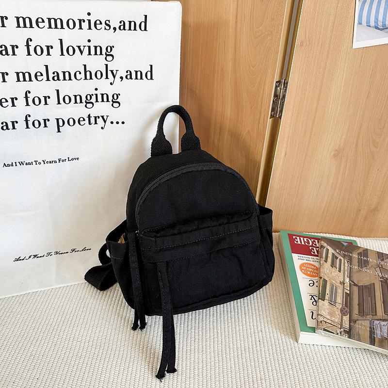 Mini Canvas Backpack Trendy Brand Niche Design Sense Small Backpack Women's Leisure Sports Cycling Bag Men's Mobile Phone Backpack