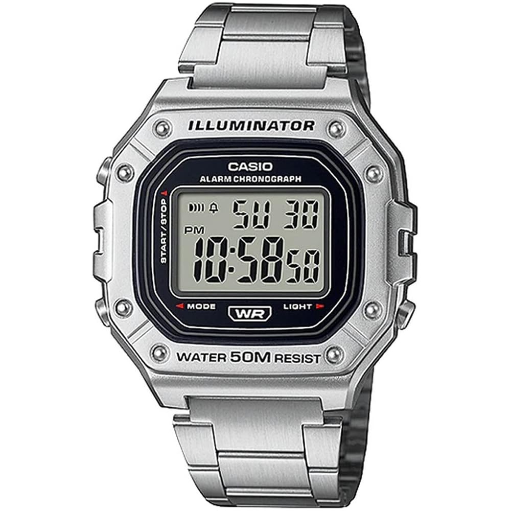 Casio Standard Digital Watch W-218HD-1AV Men s Metal Band Silver Imported Model