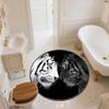Black and White Tiger  Round Area Rug,Carpet Rug for Living Room Bedroom Sofa Playroom Decor,Non-slip Floor Mat