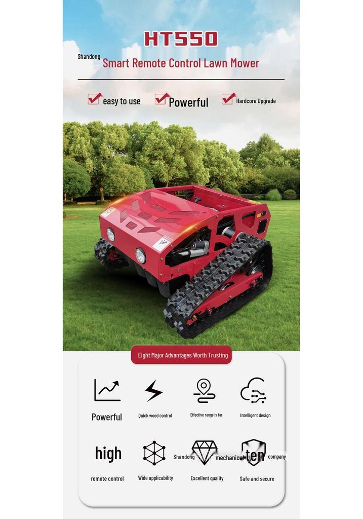 HT550 Remote Control Tracked Lawn Mower and Grass Shredder