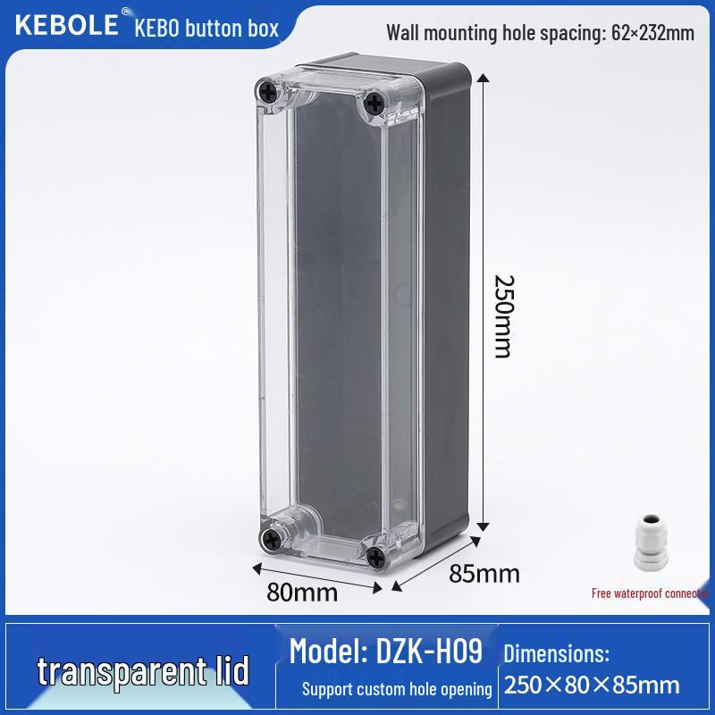 Transparent Waterproof ABS Plastic Junction Box for Indoor/Outdoor Power Supply & Monitor