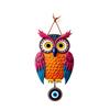 Owl Shape Wooden Wall Hanging For Home Décor, Evil Eye Decoration - 18 X 30 Cm