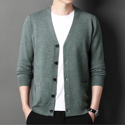 Autunno Nuovo Cardigan Scollo a V Maglione Casual Largo da Uomo Maglione Esterno Giacca Maglione di Qualità da Uomo Primavera e Autunno