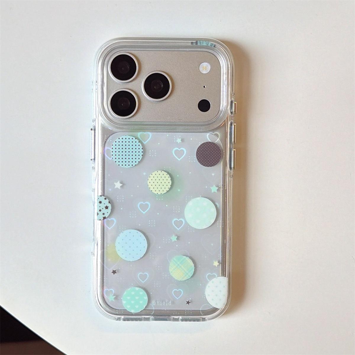

Round Edge Green Polka Dot iPhone 14/13 Pro Max Drop-Proof Case iPhone 17 Pro