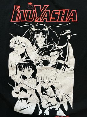 Inuyasha Sunrise 2009 Anime Manga Black Graphic Short Sleeve Crewneck T-Shirt XL