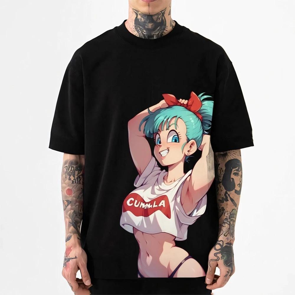 2026 Summer New T Shirt Dragon Ball Bulma Japanese Style Classic Tee High-quality Streetwear Men s Clothing Women Clothing S разноцветный