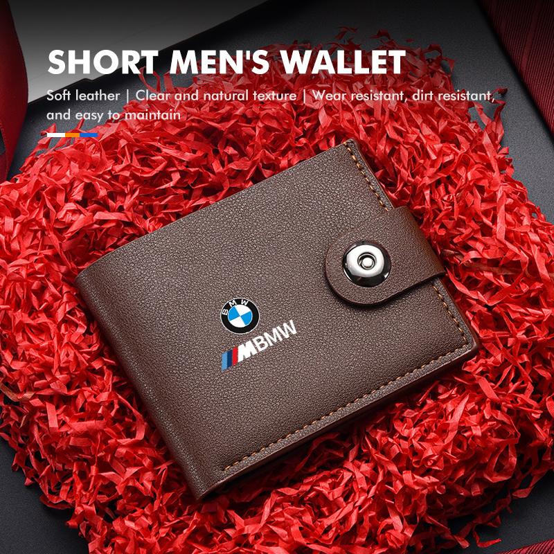 Men Short Leather Credit ID Card Holder Wallet Purse Clutch For BMW E90 E60 E46 E39 F30 F10 E87 X3 X4 X5 X1 G30 G20 nlxk36