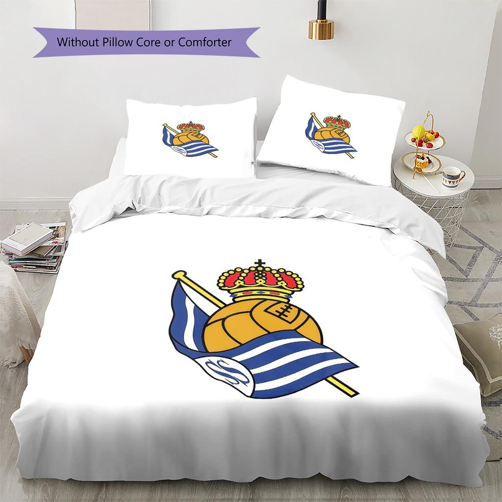 Real Sociedad Pattern Bedding Quilt Set  Home Decoration  Gift (1 * duvet cover + 2 * pillowcase  without core)