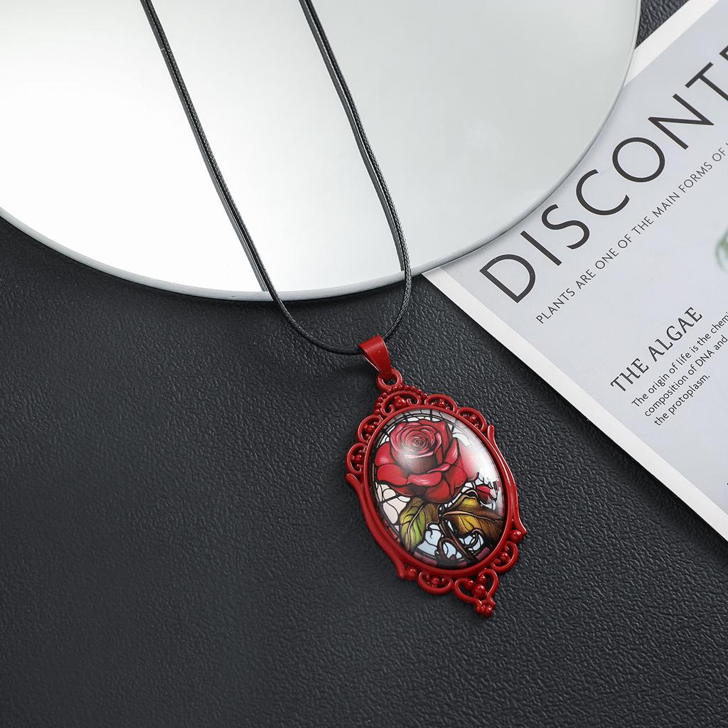 Retro Crow Cross-Style Witch Halloween Alloy Pendant Necklace Decoration