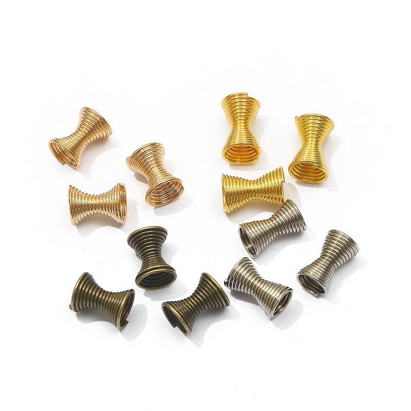 30pcs Metal Spring Funnel Shape Spacer Beads Caps Beading DIY Findings End Caps Bead Stoppers For Jewelry Makings Accessories