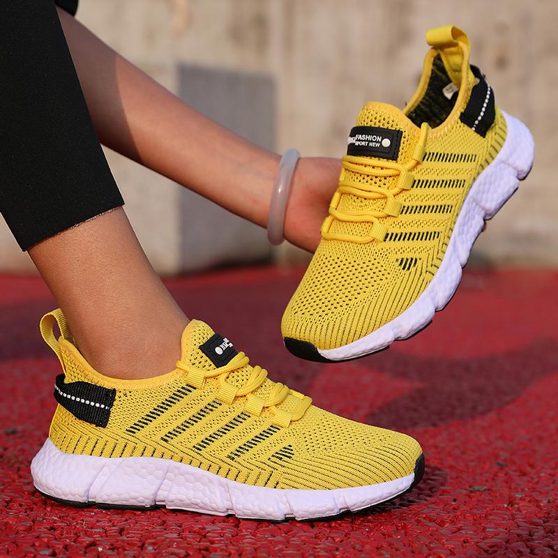 Summer New Women’S Running Shoes  Fashion Anti Slip Hiking Mesh Breathable Lace Up Shoes Lightweight Comfortable Couple Sneakers