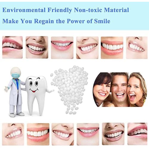 Dentures, False Teeth, Smile Now with Comfortable, Matching Upper and Lower Dentures In Bright White Tones! Restore Your Smile In Minutes At Home!