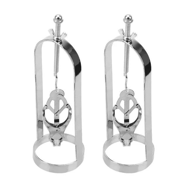 Un par de abrazaderas para pezones, pinzas para pechos para mujeres, herramientas sexuales para parejas, juguetes eróticos, arnés femenino para adultos, jaula de castidad, Bondage, Sex Shop