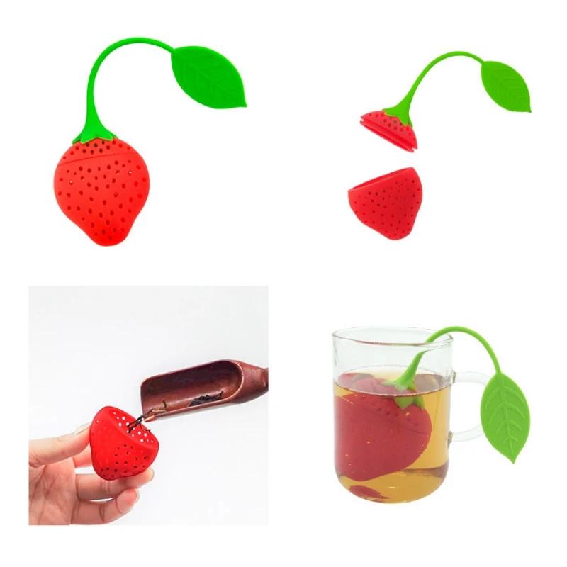 Erdbeer-Design Lose Tee Blatt Sieb Lose Kräutergewürz Infuser Filter Diffusor Kreative Bar Werkzeuge Küche Accessori