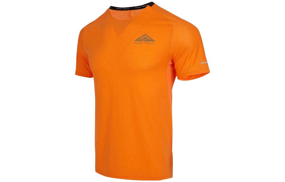 Nike T Shirts Men s Orange Crew Neck Moderate Straight Fit DV9306-885 XL