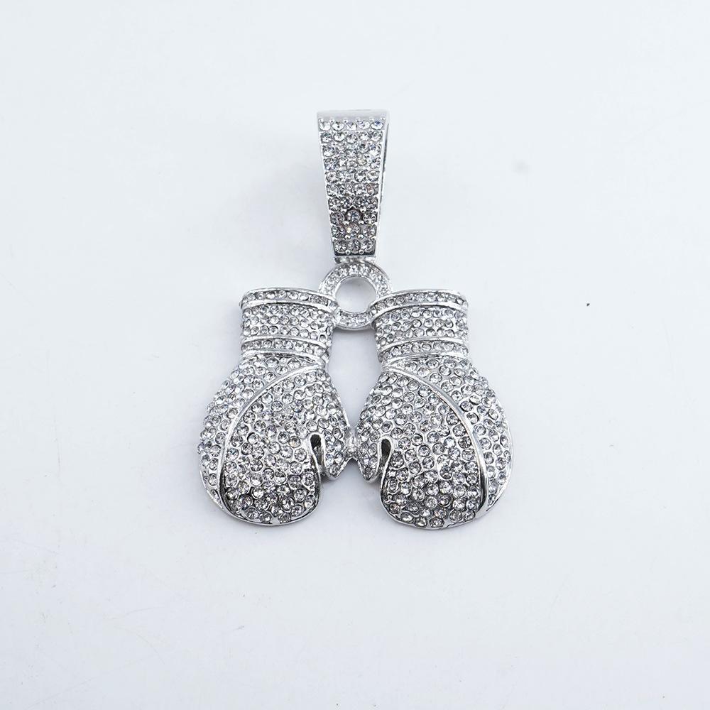 Niche Design Personalized Hip Hop Boxing Gloves Full Diamond Alloy Cuban Chain Buckle Cuban Chain