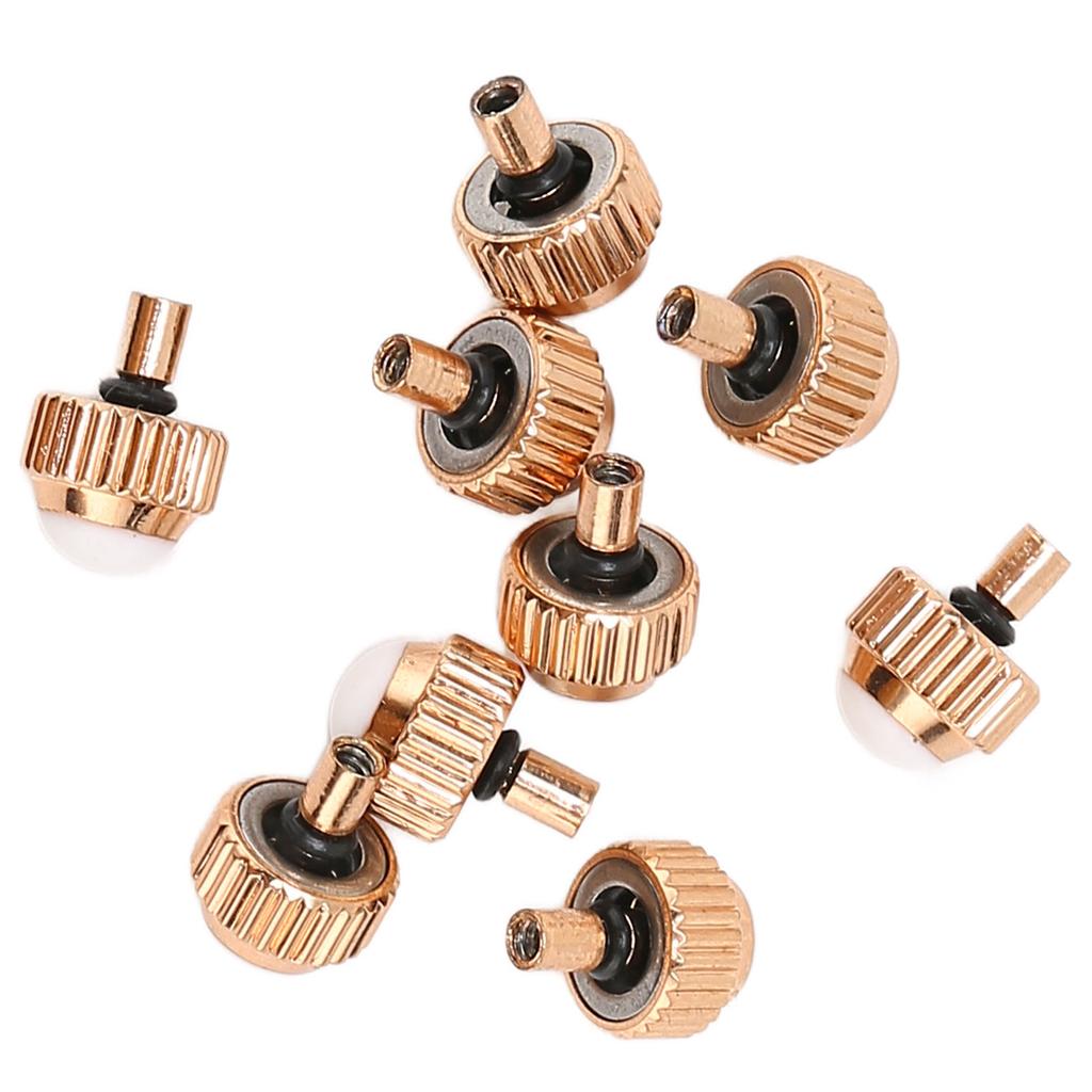 10pcs Watch Crown Stainless Steel Rose Gold Watch Head Spare Parts Replacement Accessory for Watchmaker 4mm