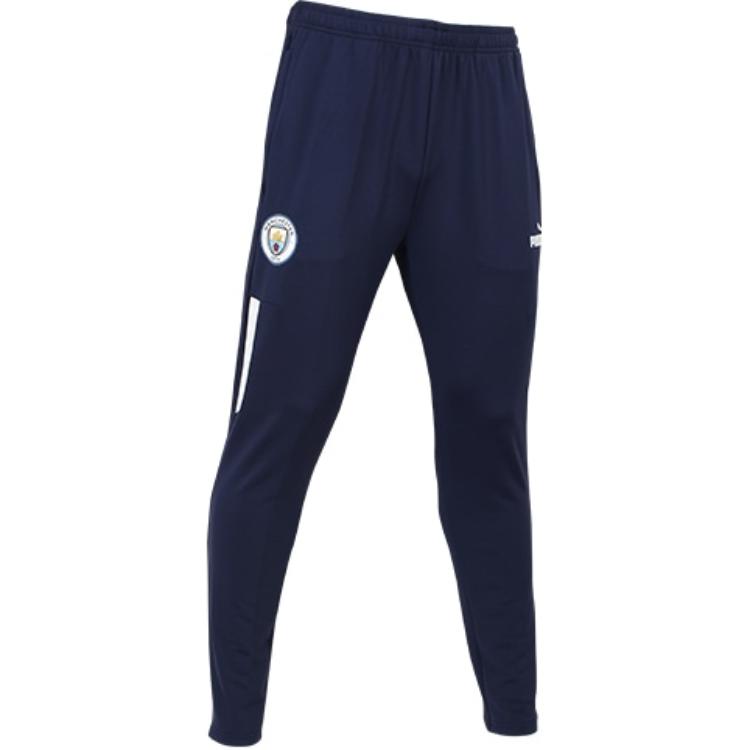 Puma Manchester City Football Letter Print Knitted Sports Pants Men Bottoms Blue 767781-25