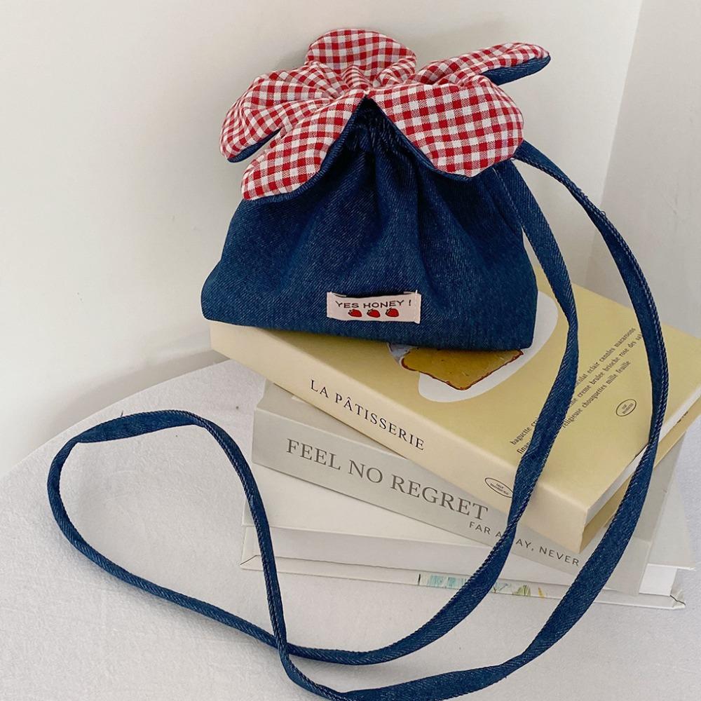 Bundle Pocket Flower Drawstring Bag Storage Bag Small Crossbody Bag Casual Flower Handbag  Women