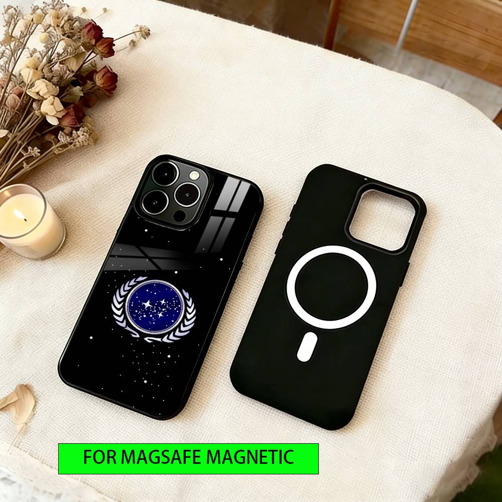 S-Trek Space Theme Phone Case For iPhone17,16,15,14,13,12,11 Plus,Pro Magnetic For Magsafe Wireless Charging
