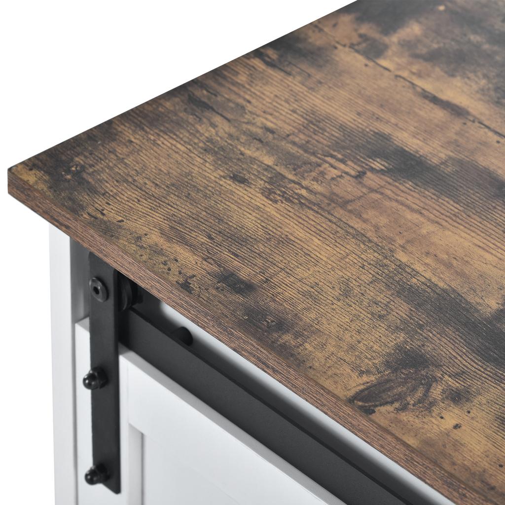 295186188AAW ) Grande Aparador para TV com 2 Portas de Correr Clássicas Prateleiras Ajustáveis para Sala de Estar Sala de Jantar Design Moderno 150*40*60cm
