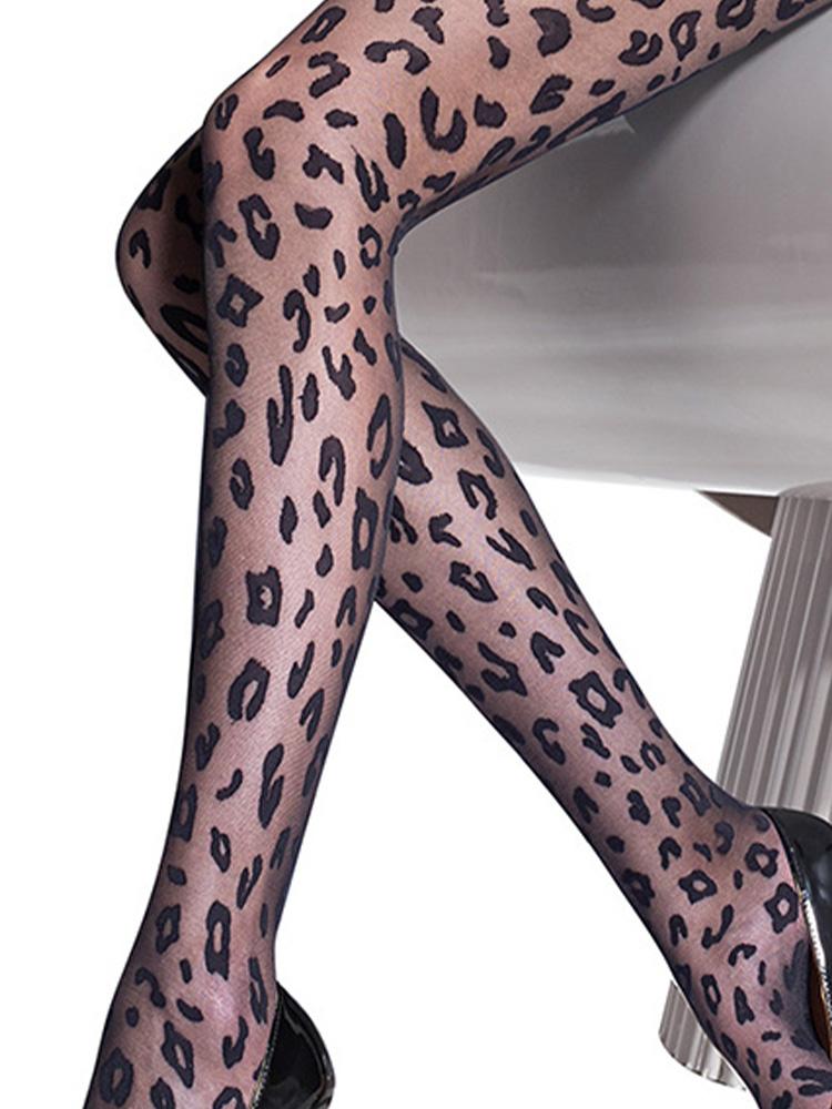 1 Pair Trend Autumn Winter Sexy Leopard Print Stockings Bare Leg Artifact Nightclub Black Silk Female Outerwear Pants Socks
