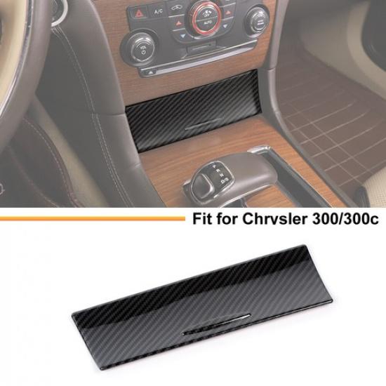 Carbon Fiber Center Storage Box Drawer Accessories Cover For Chrysler 300 2011+