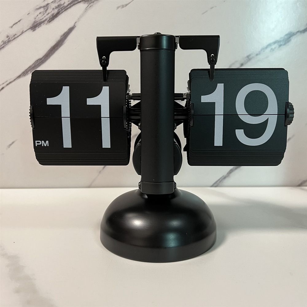 Quartz Movement Digital Auto Flip Clock Page Turning Automatically Metal Desk Flipping Clock  Gift