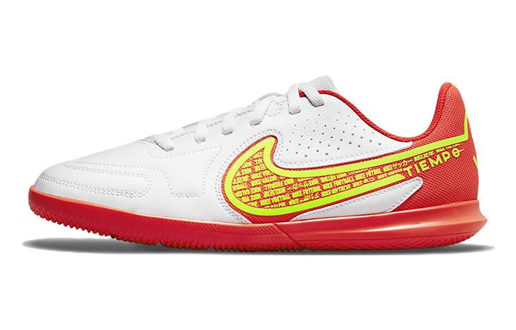 Nike Tiempo Legend 9 Jr. Club IC Slip Resistant Cushioning Abrasion Resistant Low top Kids  Soccer Shoes White Orange DA1332-176 35