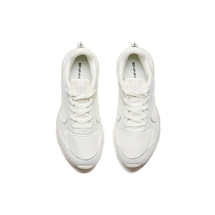 New Anta Running Collection Cushioning Wear Resistant Low Top Running Shoes Women's White Silver 122015570-4