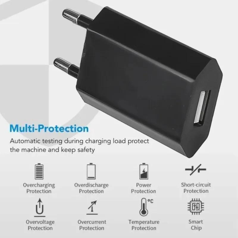 1-5 Stück EU-Stecker USB-Wandladegerät Für iPhone iPad Samsung Xiaomi Huawei Honor Google Universal 5V 1A Telefonladegerät Netzteil